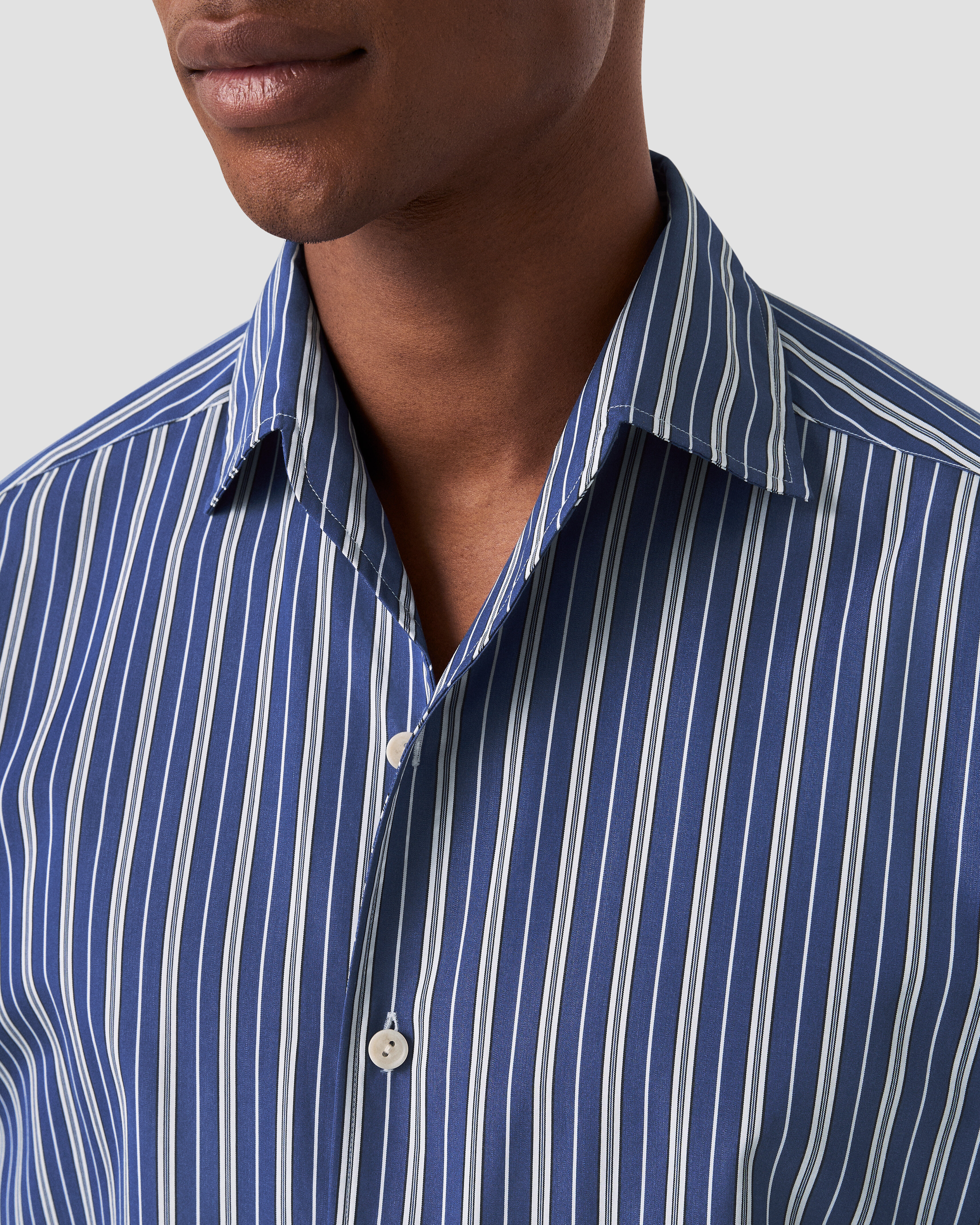 ETON X TRETORN STRIPED ONE PIECE COLLAR SHIRT